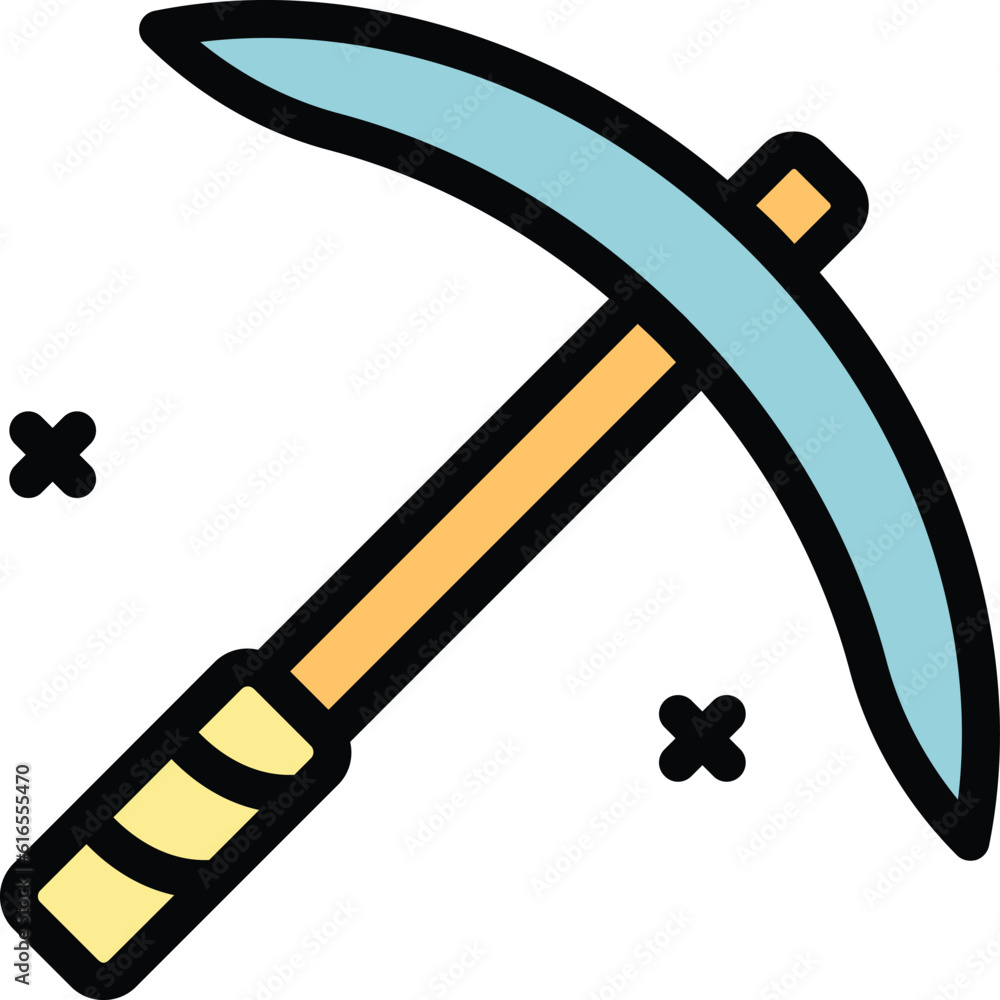 Poster expedition pick axe icon. outline expedition pick axe vector icon for web design isolated on white b