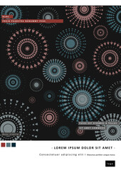 Colorful asymmetrical various sizes pattern poster template