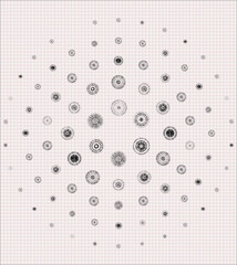 Abstract black dot circle pattern background