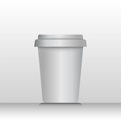 3d Mockup White Cup or Glass Isolated On Gradient Background