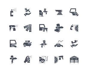 Car paint icons vector black