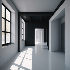 Classical marbled interior in a loft style