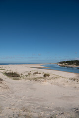 Mouth of Arroyo Solis Chico on a sunny day on the Gold Coast in Uruguay.