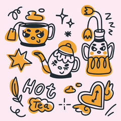 Playful Cute Tea Vector Illustration