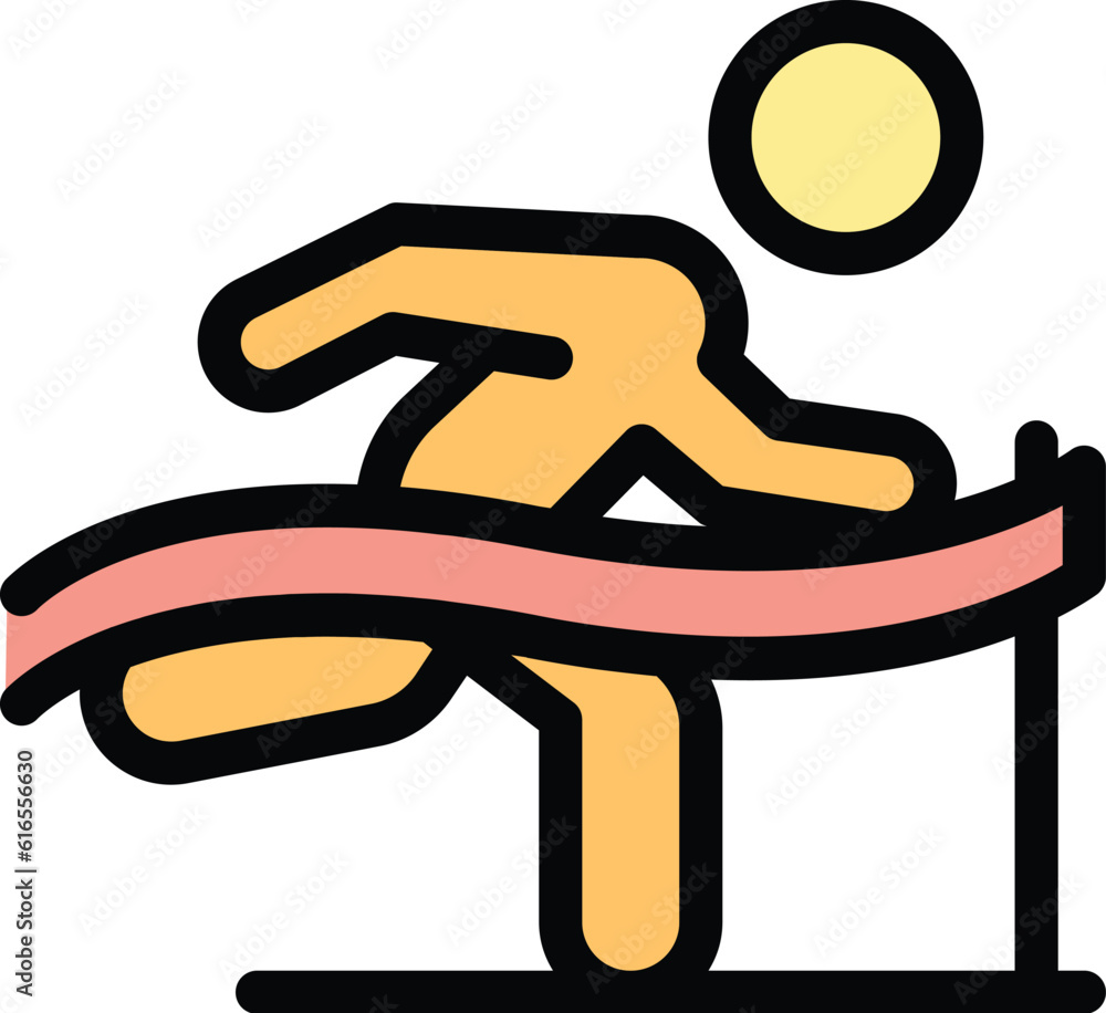 Aufkleber runner finish line icon. outline runner finish line vector icon for web design isolated on white bac