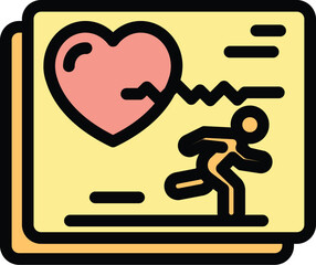 Runner medical care icon. Outline Runner medical care vector icon for web design isolated on white background color flat