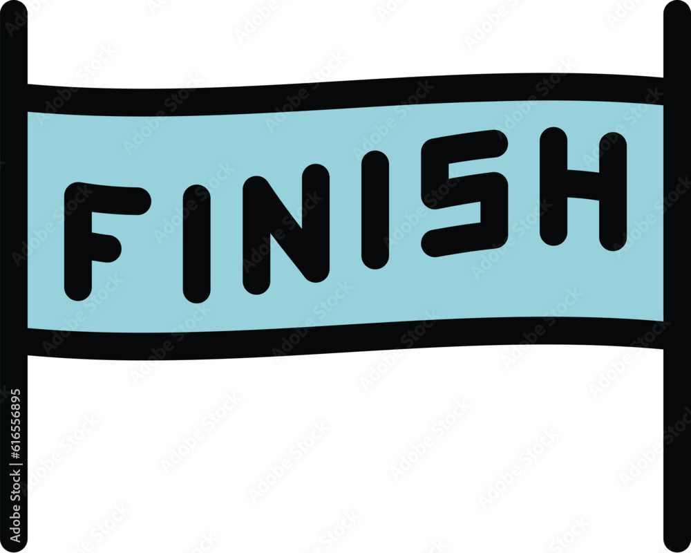 Poster finish banner icon. outline finish banner vector icon for web design isolated on white background co