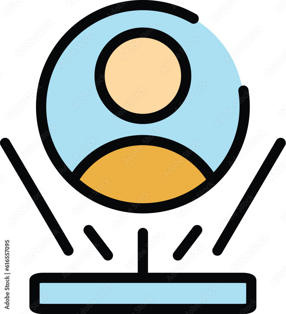 Poster hologram projection light icon. outline hologram projection light vector icon for web design isolate