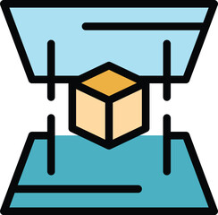 Hologram projection icon. Outline Hologram projection vector icon for web design isolated on white background color flat