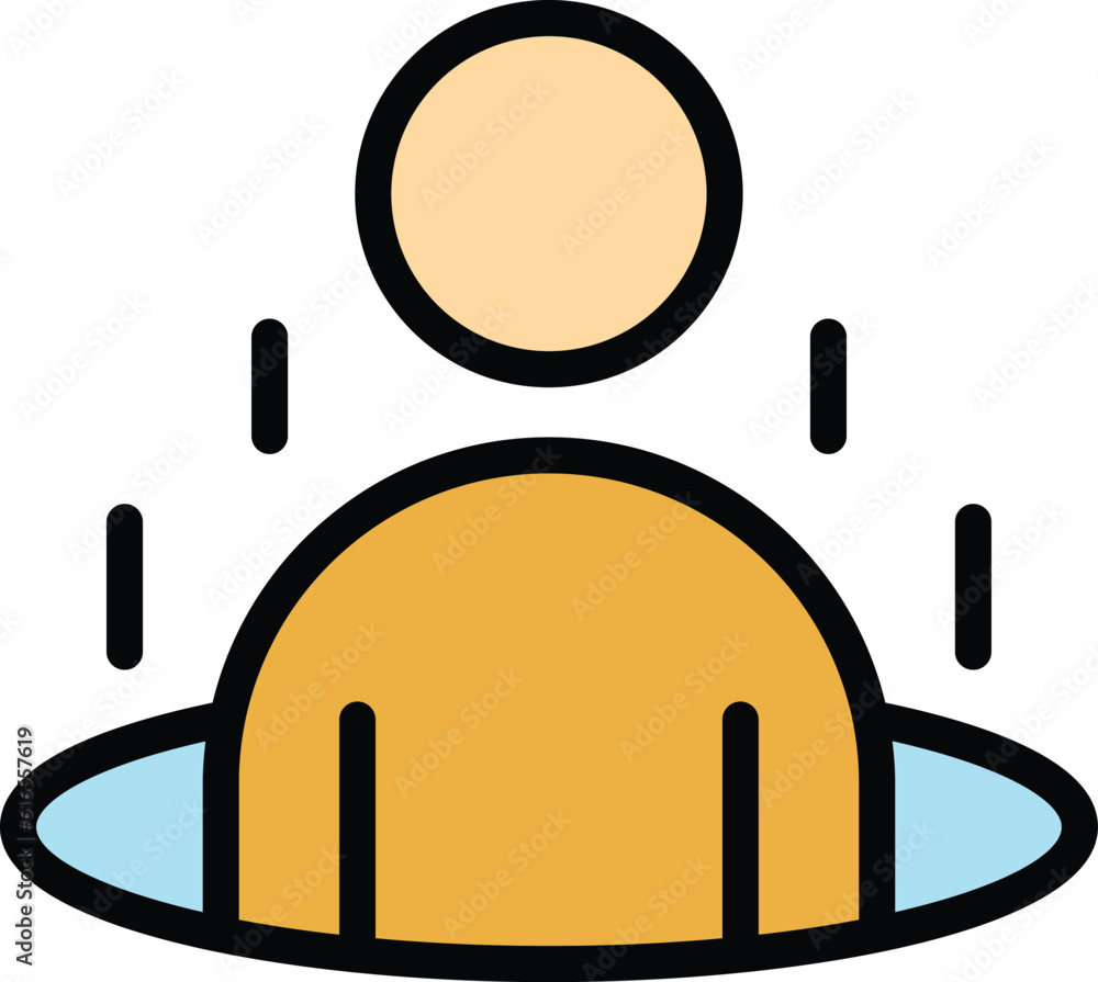 Poster man hologram projection icon. outline man hologram projection vector icon for web design isolated on