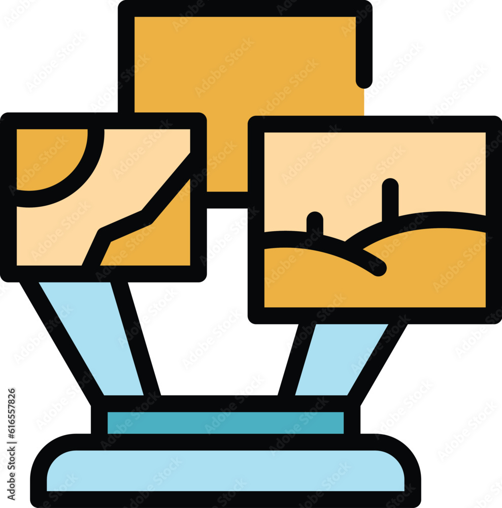 Poster relief hologram projection icon. outline relief hologram projection vector icon for web design isola