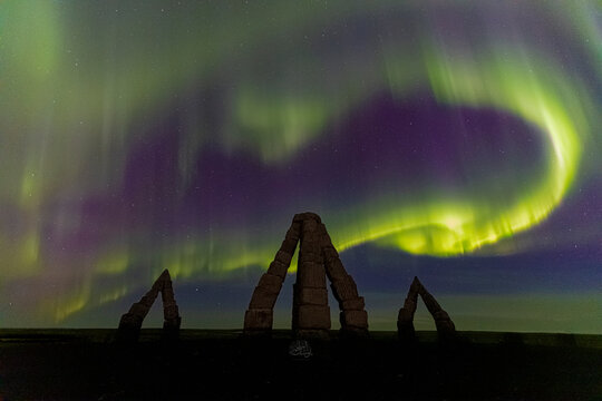 Arctic Henge with Aurora