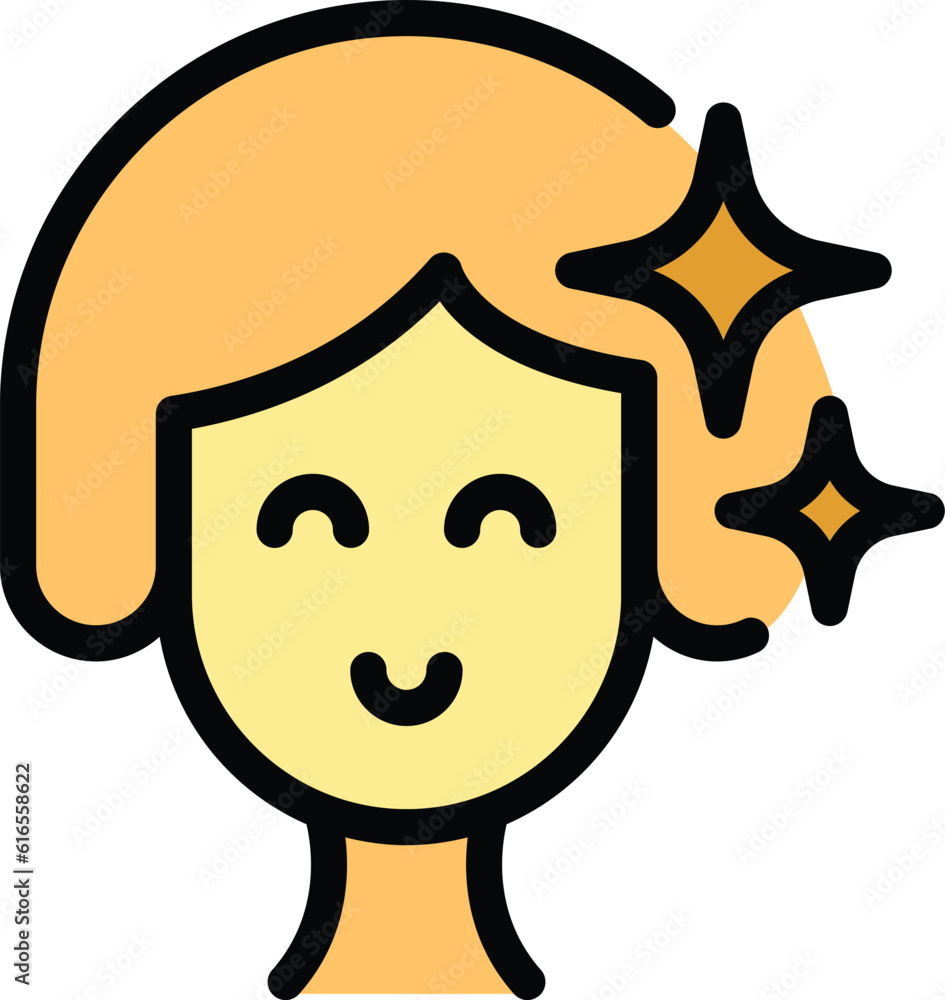 Aufkleber coiffure shiny icon. outline coiffure shiny vector icon for web design isolated on white background 