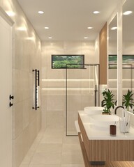 Bathroom Interior Design with rendering