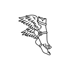 vector illustration of legs with wings