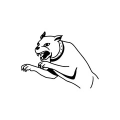 vector illustration of a dog pounces
