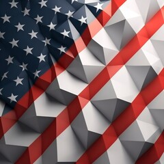 Us flag and 3d background