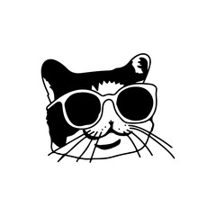 vector illustration of a cat wearing glasses