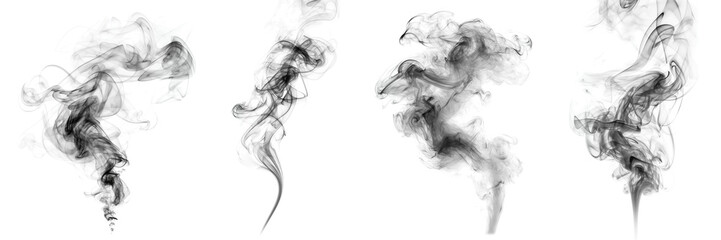 Black candle smoke cloud isolated transparent - Generative AI