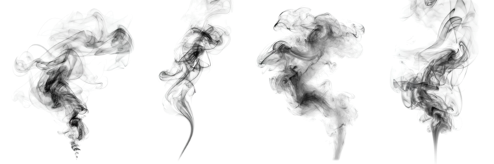 Draagtas Black candle smoke cloud isolated transparent - Generative AI © mr_marcom