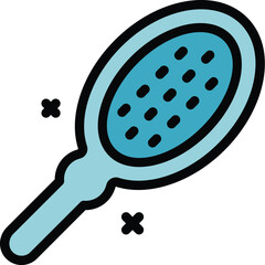 Coiffure hairbrush icon. Outline Coiffure hairbrush vector icon for web design isolated on white background color flat