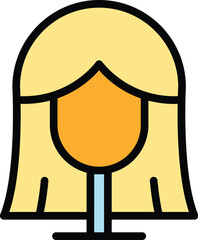 Fashion wig icon. Outline Fashion wig vector icon for web design isolated on white background color flat