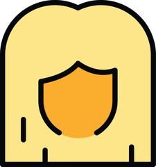 Long wig icon. Outline Long wig vector icon for web design isolated on white background color flat