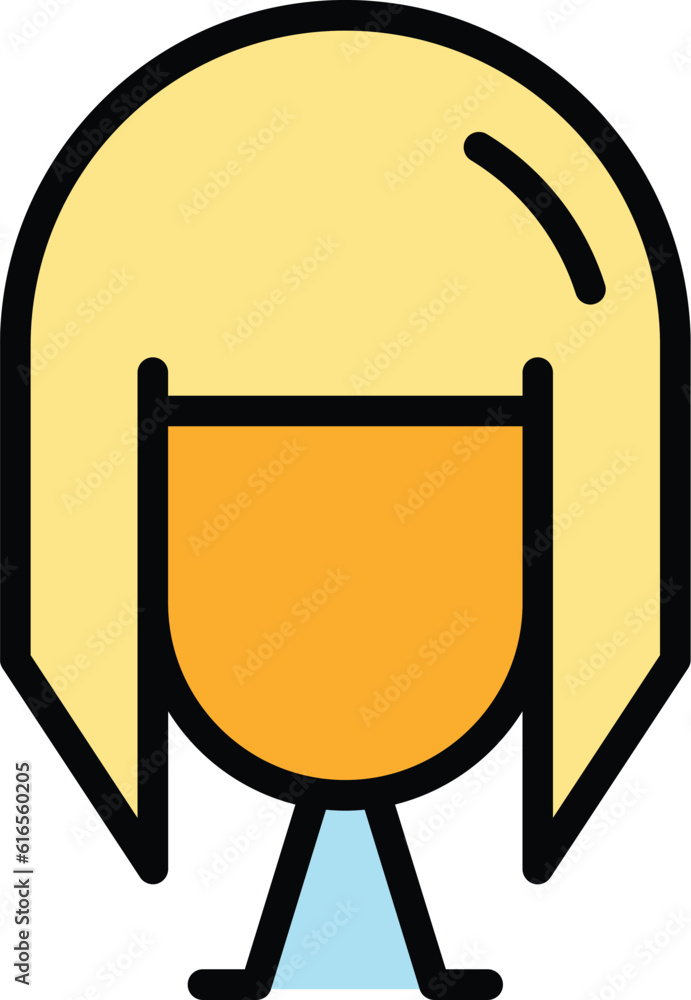 Poster mannequin wig icon. outline mannequin wig vector icon for web design isolated on white background co
