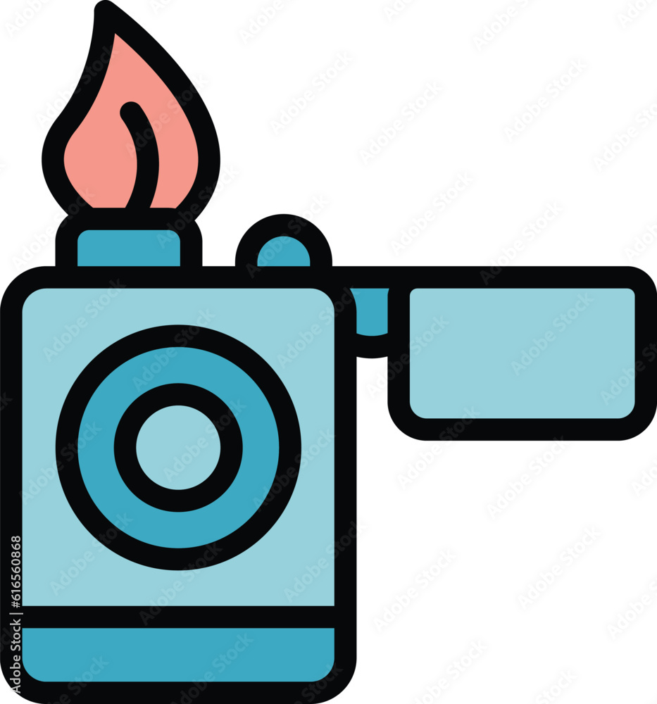 Poster campsite lighter icon. outline campsite lighter vector icon for web design isolated on white backgro