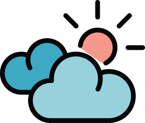 Campsite weather icon. Outline Campsite weather vector icon for web design isolated on white background color flat