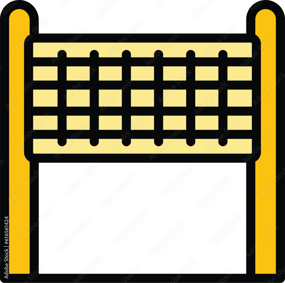 Poster campsite volleyball net icon. outline campsite volleyball net vector icon for web design isolated on