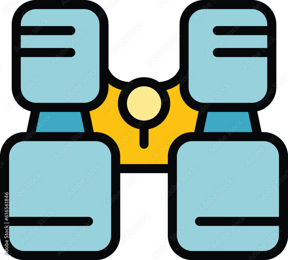 Poster campsite binocular icon. outline campsite binocular vector icon for web design isolated on white bac