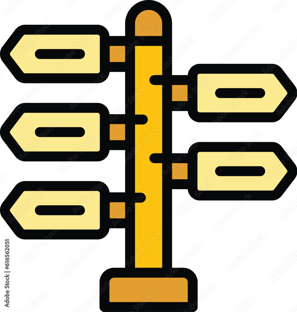 Poster campsite direction pillar icon. outline campsite direction pillar vector icon for web design isolate