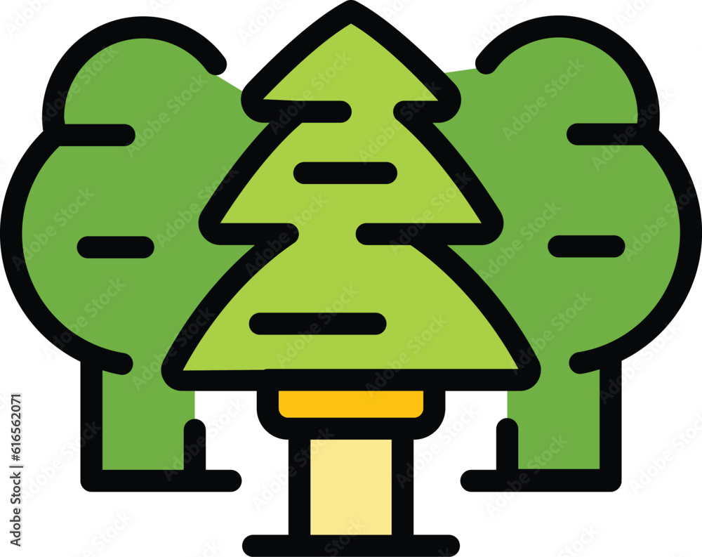 Poster campsite forest icon. outline campsite forest vector icon for web design isolated on white backgroun