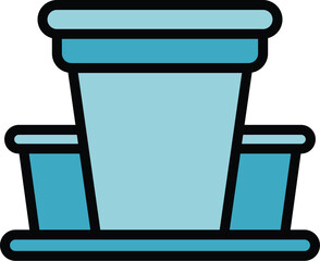 Campsite building icon. Outline Campsite building vector icon for web design isolated on white background color flat