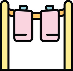 Drying clothes icon. Outline Drying clothes vector icon for web design isolated on white background color flat