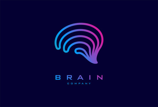 Brain Logo, modern brain logo style , usable for technology and company logos, flat design logo template, vector illustration