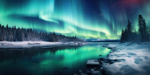 a green lights in the sky over a body of water