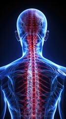 a back of a person with pain in the spine