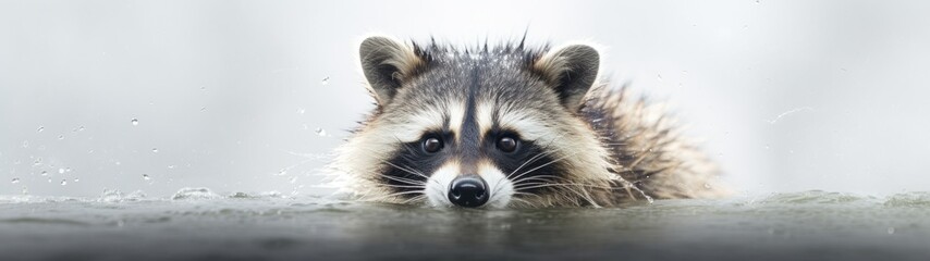 a raccoon in water