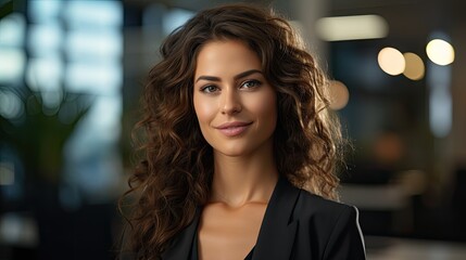 Fototapeta premium a woman with long brown hair