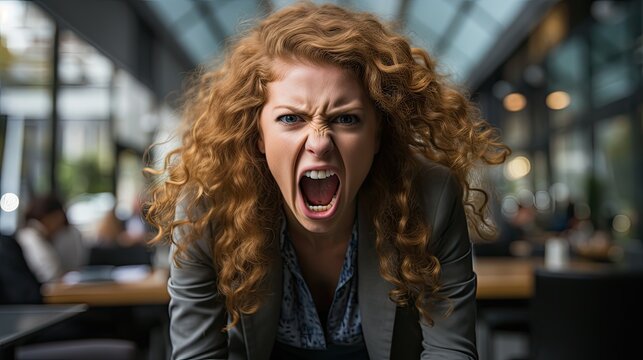 a woman with curly hair yelling