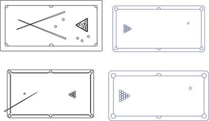 Vector sketch illustration of billiard table design for game