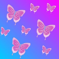 set of butterflies
