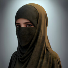 Naklejka premium Floral Fantasy: Hijab Designs Blooming with Beauty