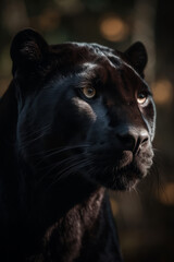 Portrait of Panther Dramatic and Cinematic Lighting Photography, Generative AI