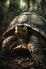 Obraz premium Portrait of Turtle Dramatic and Cinematic Lighting Photography, Generative AI
