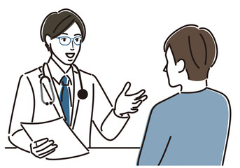 診察をする男性医師