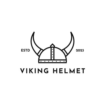 Viking Helmet Elegant Logo Design Vintage