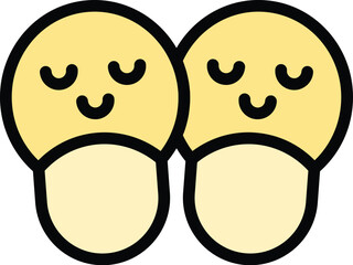 Home slippers children icon. Outline Home slippers children vector icon for web design isolated on white background color flat